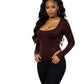 Ladies High-Cut Long Sleeve Bodysuit-Various Colours