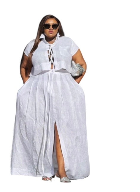 Ladies Plus-Size Summer 2pc Dress-Various Colours