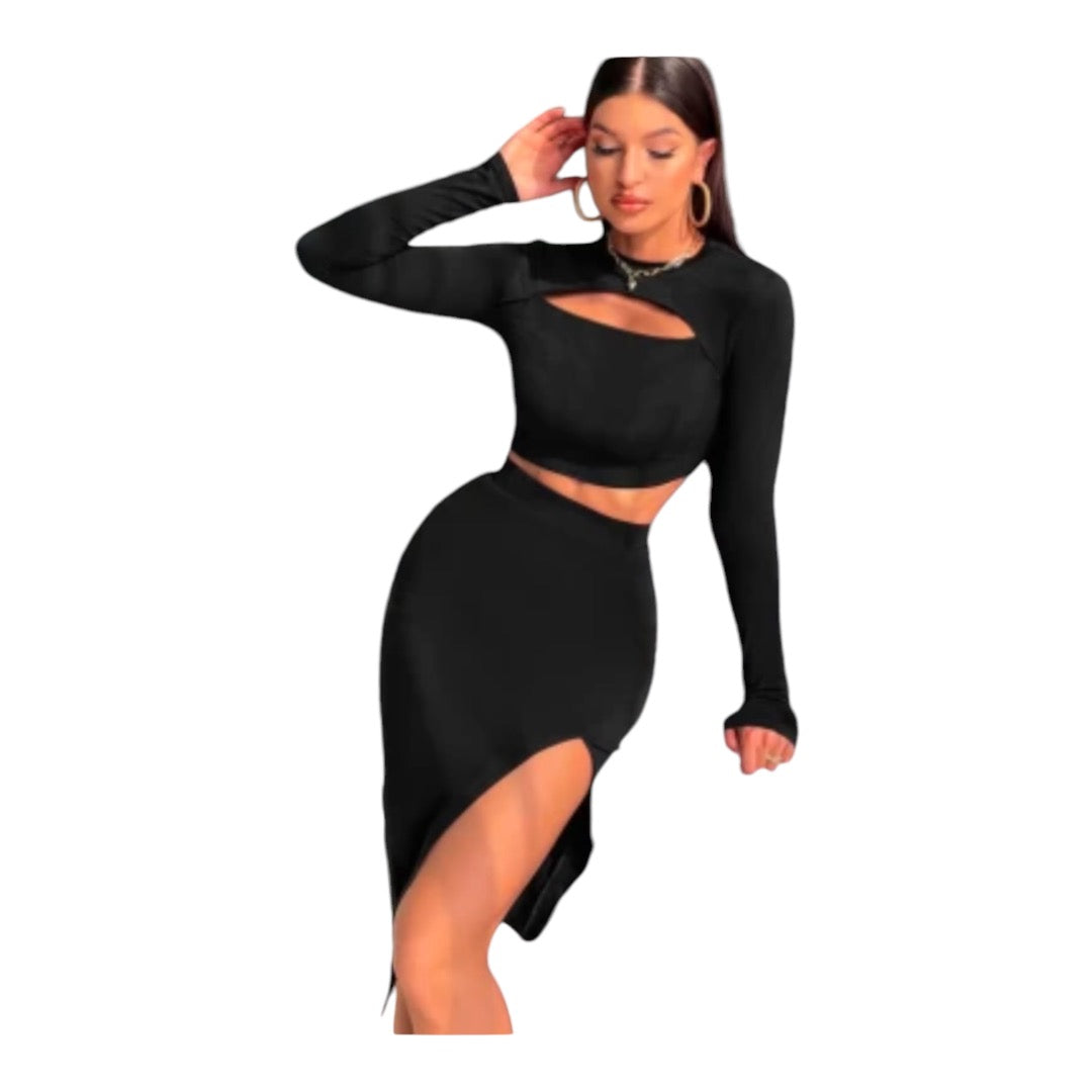Elegant Sexy Ladies CropTop & Skirt 2pc