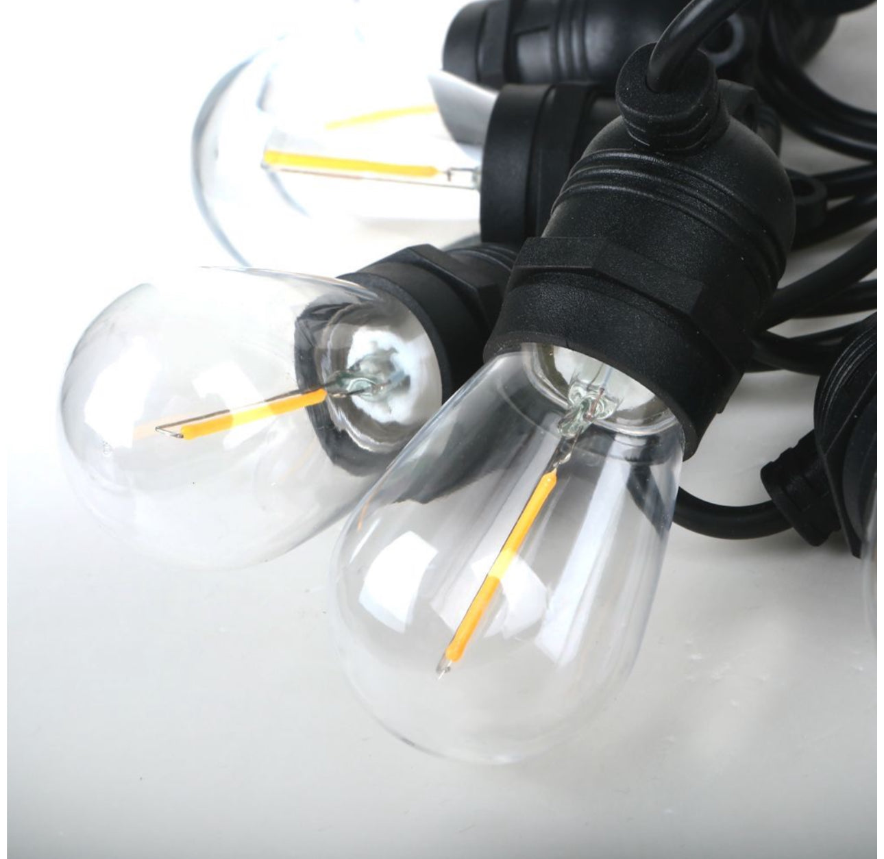 MTech Lighting 10 LED Festoon Vintage Bulb String Lights - 5m Solar Panel