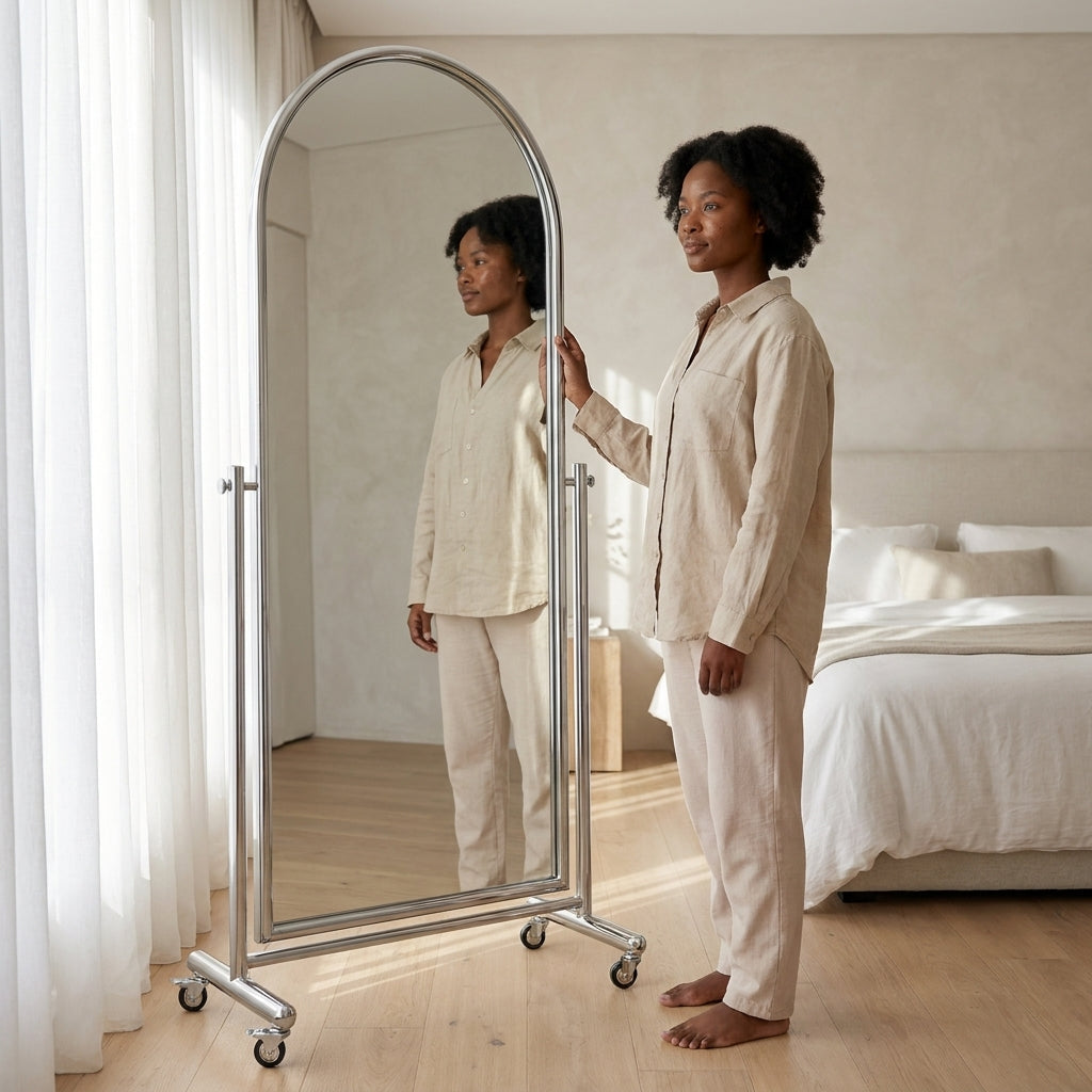 MHome Portable Full Body Mirror With Wheels
