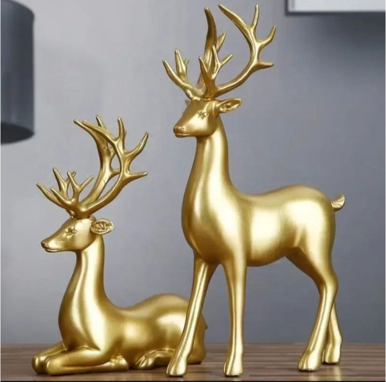 Deer Statue Reindeer Figurines Resin Sculpture