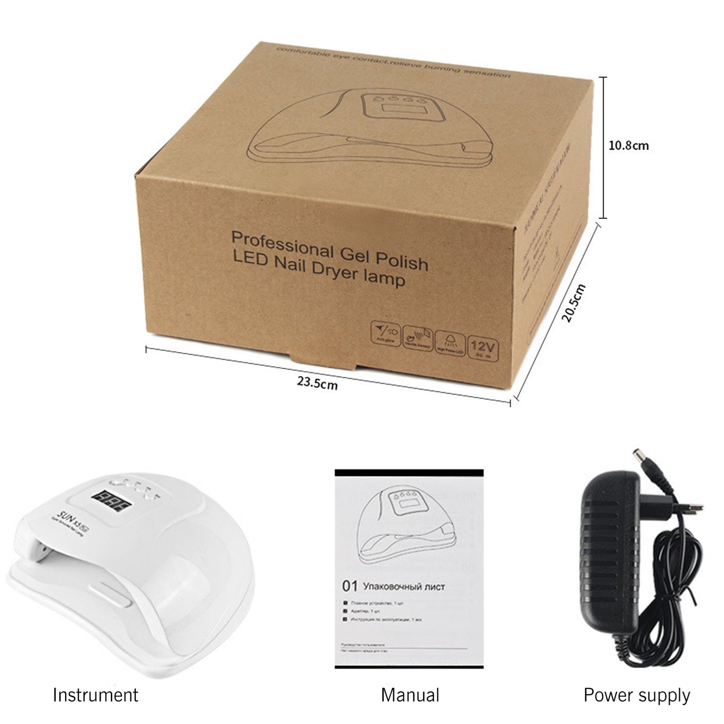 Sun 5S Professional Gel Polish UV/LED Nail Dryer Lamp 72W ( 30 LED Beads )
