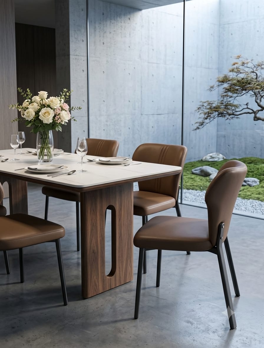 MFURN Italian Styled Walnut Dining Set 7pc