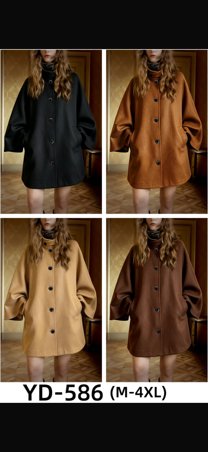 Ladies Wool Oversized Cape Coat-Various Colours