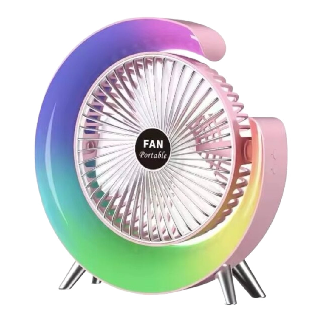 G Shaped Multi-Coloured Desk Fan USB Powered-Various Colours