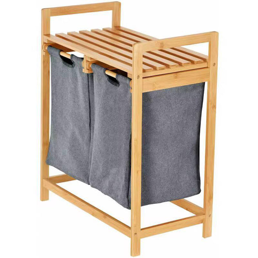 MHome 2:1 Bamboo Laundry Basket