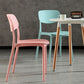 MFurn Contemporary Scandinavian Macaron Square Plastic Stackable Dining Chair Backrest For Dining Room-Various Colours