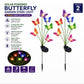 MHome Solar Butterfly Garden Stake Light 2pc