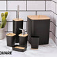 Luxurious 6-Piece Bathroom Accessories Set With Wooden Lid