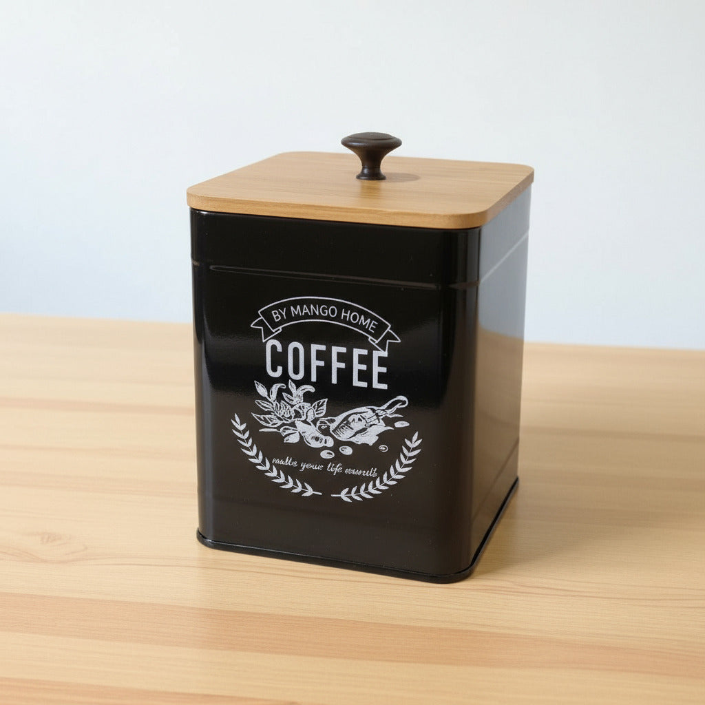 MHome Set of 4 Condiments Canisters Tea,Coffee Sugar & Biscuits-Various Colours