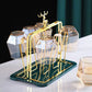 Amber Color Cup Set Golden Mug Holder Green Tray Kitchen Living Room Storage Rack Mug for Coffee Cups Cups and Mugs Drinkware