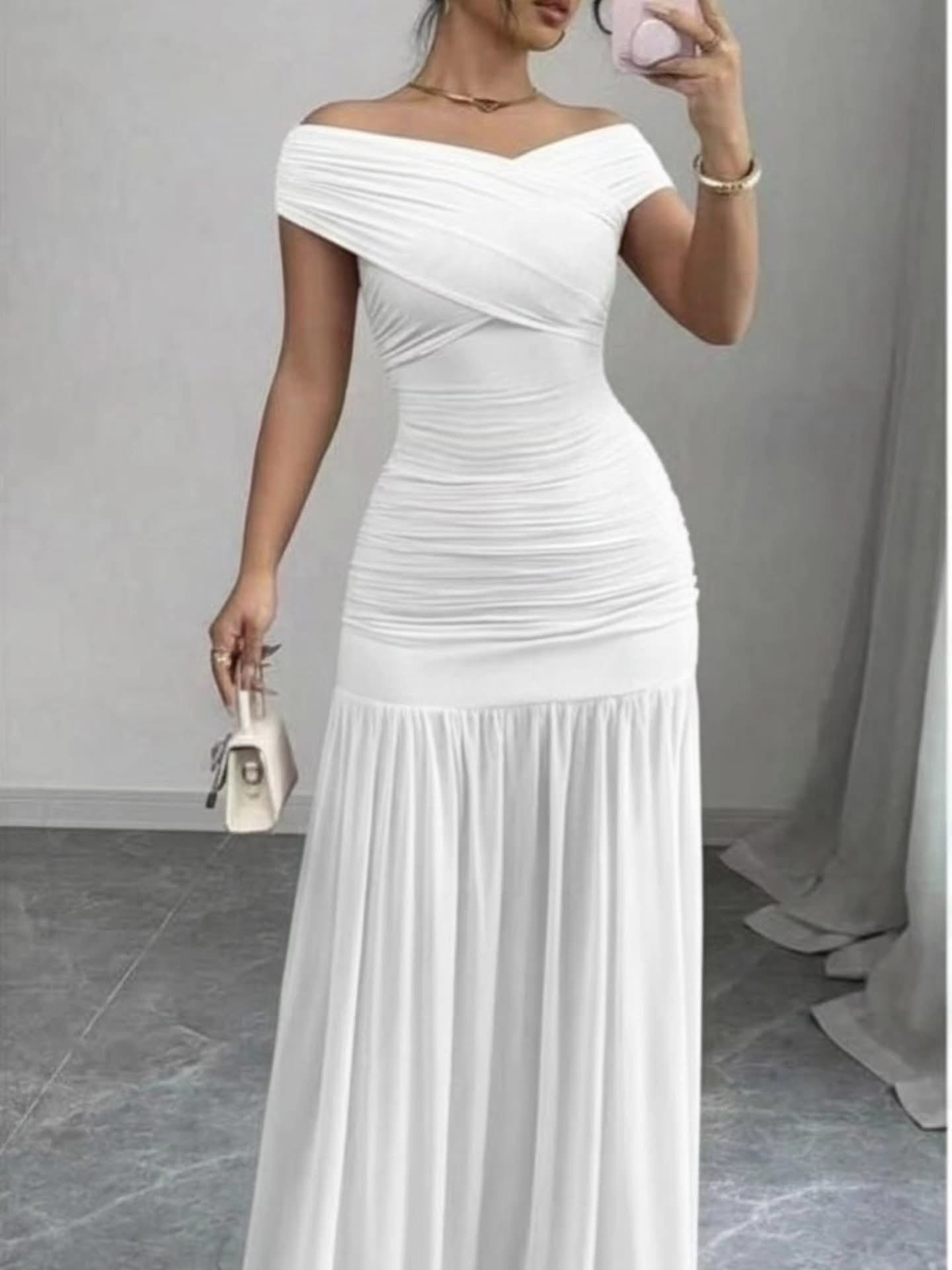 Women’s Off Shoulder Mermaid Tail Dress-Various Colours