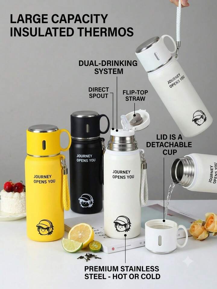 MHome Solid Color Thermos Cup With 316 Stainless Steel Inner Liner And Durable 304 Stainless Steel Exterior, Perfect For Christmas & Summer-Various Colours