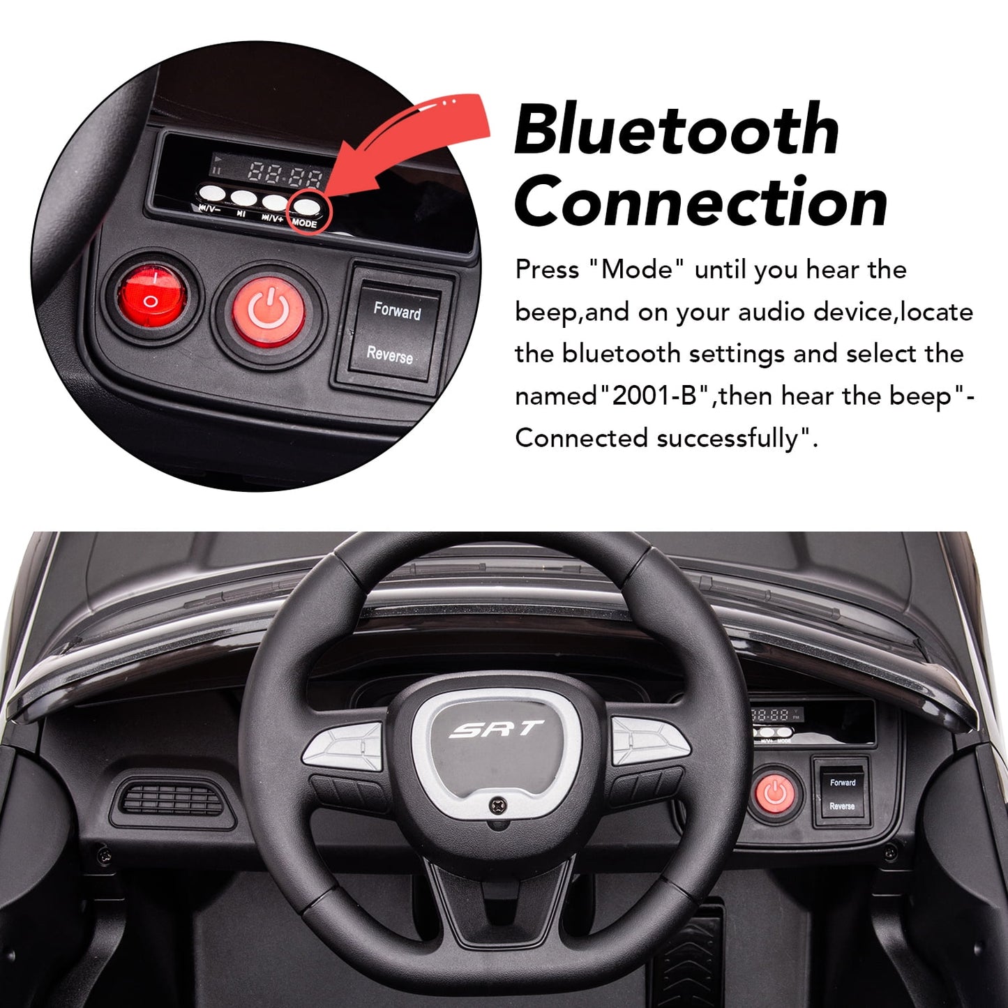 Licensed Dodge Challenger SRT 12V Electric Car for Kids with Remote Control