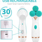 MTech Rechargeable Facial Cleansing Spin Brush with 2 Exfoliating Brush Heads - Waterproof Face Spa 3D Rotary Cleansing Design for Gentle Exfoliation and Deep Scrubbing