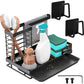 Kitchen Sink Organiser, Black, Sponge Holder, Kitchen Organiser, Sink Dish Cloth Holder Organiser, Sink Organiser, Sponge Holder for Kitchen Sink Storage & Organisation (Black)
