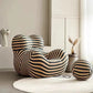 MFurn Striped Modern Lounge Chair with Ottoman – Designer Bubble Chair