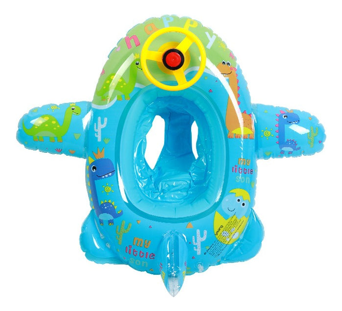 Inflatable Airplane Float, Steering Wheel, Walker, Pool Float for Children, 90 cm