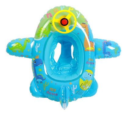Inflatable Airplane Float, Steering Wheel, Walker, Pool Float for Children, 90 cm
