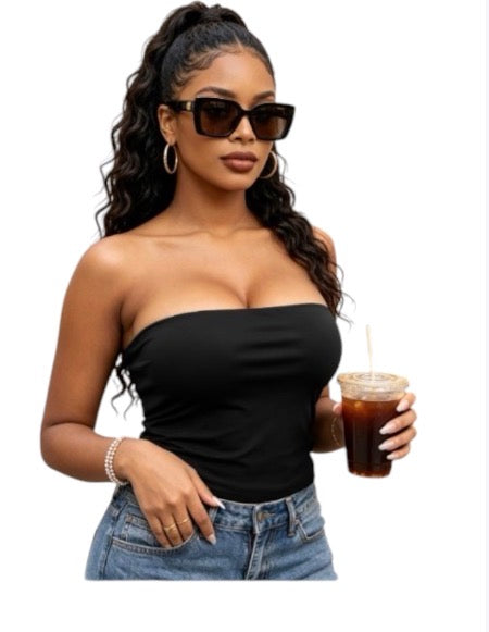 Ladies Strapless Bandeau Tube Tops-Various Colours