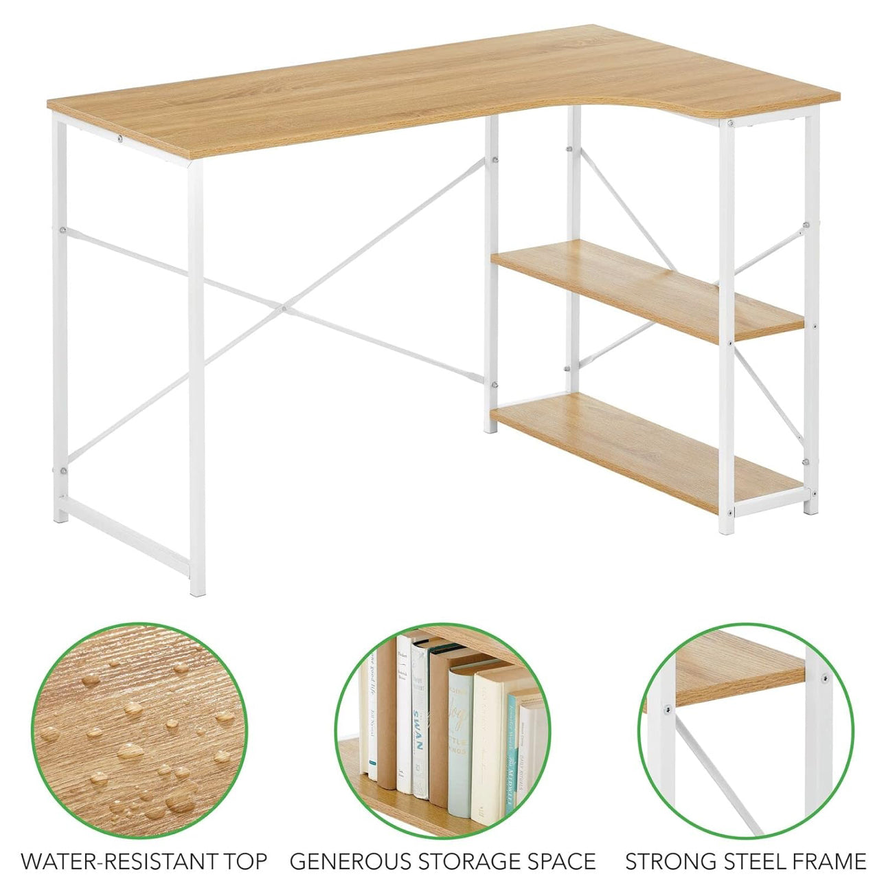 MFurn L-Shaped Foldable Computer & Gaming Desk – Corner Workstation