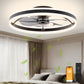 GENERIC Modern Ceiling Fans with Lights and Remote, Ceiling Fan Flush Mount, 3000K-6500K Smart Bladeless LED Fan Light, Black Modern Ceiling Fans with Lights for Bedroom