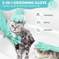 Pet Grooming Gloves Large, Heat Resistant Cat Bathing Gloves with High-Density Teeth, Silicone Dog Bathing Gloves with Enhanced Five Finger Design, for Washing, Bathing, and Massaging
