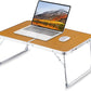 MFurn  Foldable Laptop Table for Bed - Lap Desk & Breakfast Serving Tray- Wood Colour