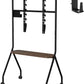 MTech Mobile TV Stand with Game Console Mount, Black, Carbon Steel & Wood, Fits 49-75 inch TVs, 360° Wheels, Height Adjustable