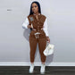 Ladies Trendy Baseball Uniform 2 Piece Set Tracksuits- Various Colour Options Available