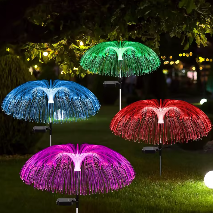 MHome Solar Garden Jellyfish Light 4-Pack – 7-Color Changing Outdoor Lights