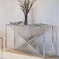 Glass Console Table Stainless Steel Frame