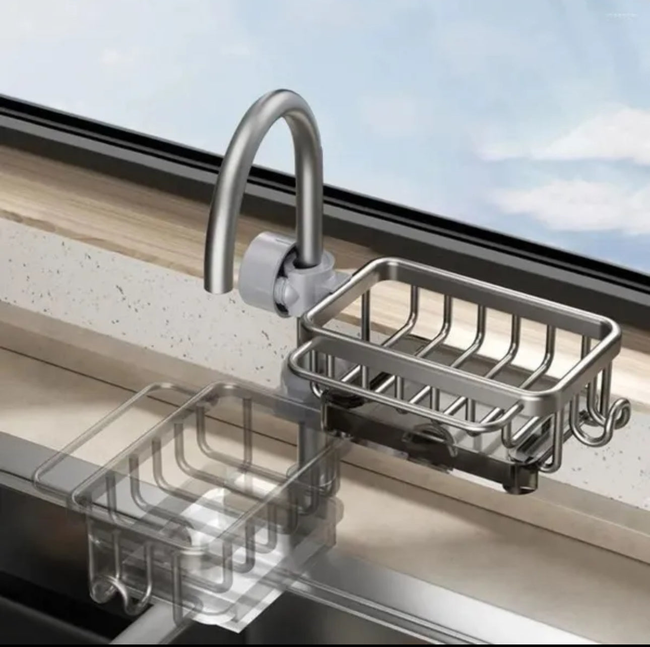 Kitchen Sink Faucet Organiser Rack – Multi-Purpose Dish Drying & Storage Rack