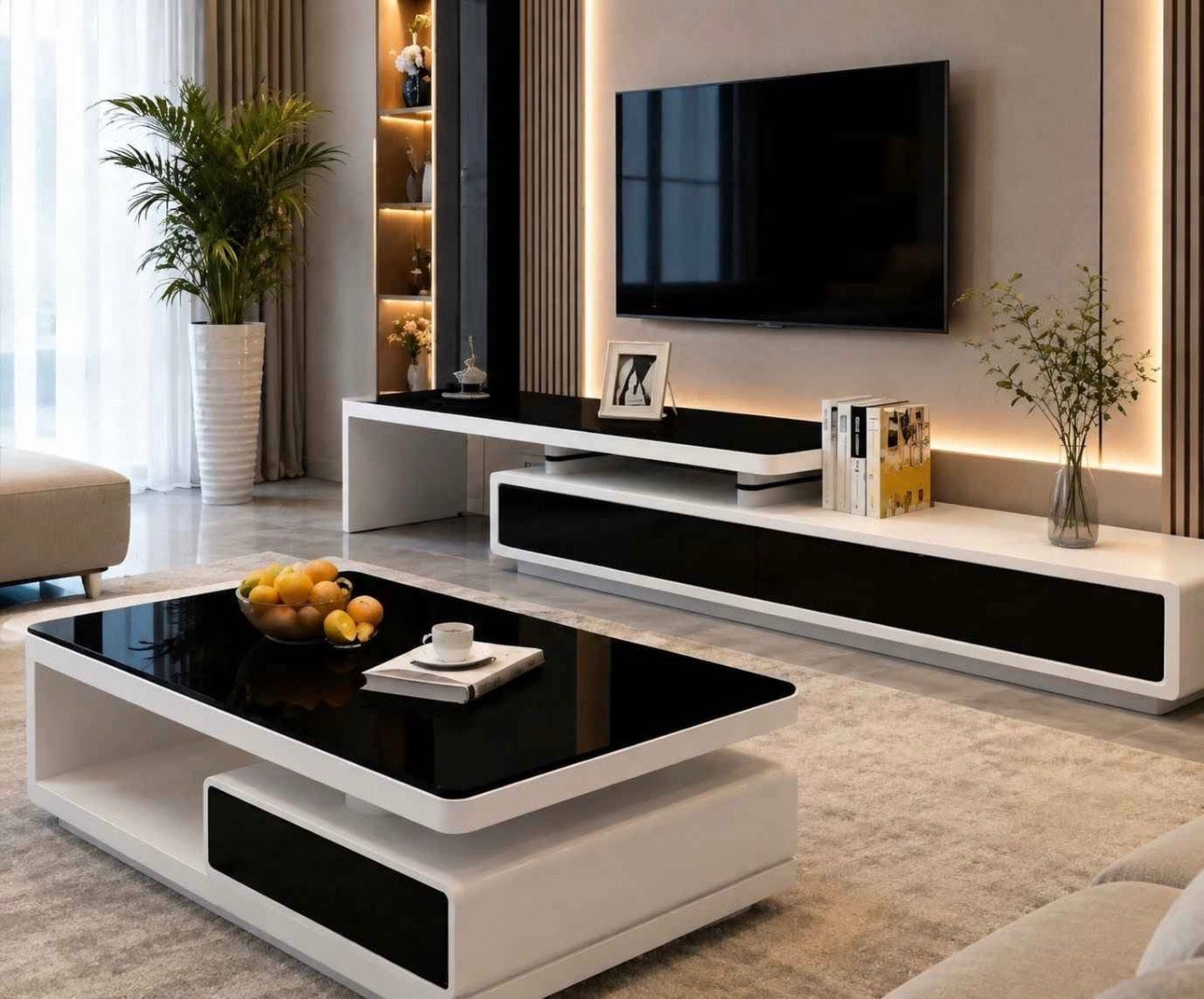 MFURN Modern TV Stand & Coffee Table Combo