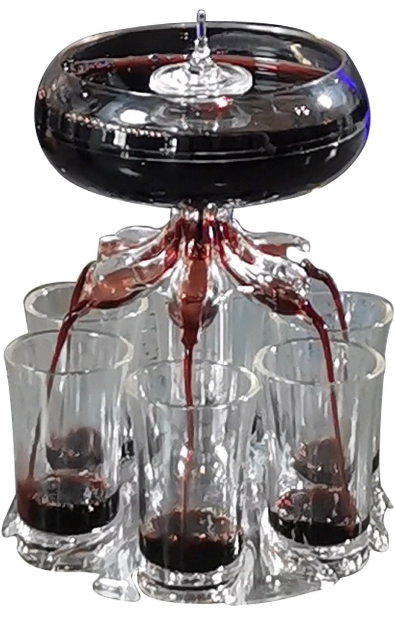 Drink Dispenser with 6 Shot Glasses and Holder Set,Shot Glass Dispenser with 2 Lighting Effects,PlexiglassTouchless Shot Pourer for Beverage, Liquor, and Cocktai, Home Bar Accessories