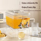 MHome Beverage Dispenser with Spigot Transparent Beverage Dispenser with Stand Ribbed for Hosts, Families, Refrigerator, Countertop, Parties 5.5L