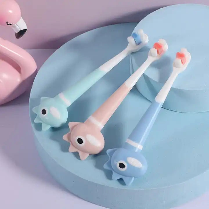 Dinosaur two-color small cute dinosaur children's milk teeth baby cleaning teeth gum care soft bristle toothbrush