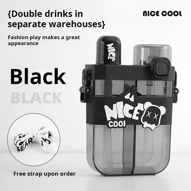 Mkids Double-Compartment Children’s Water Bottle – 620ml with Strap