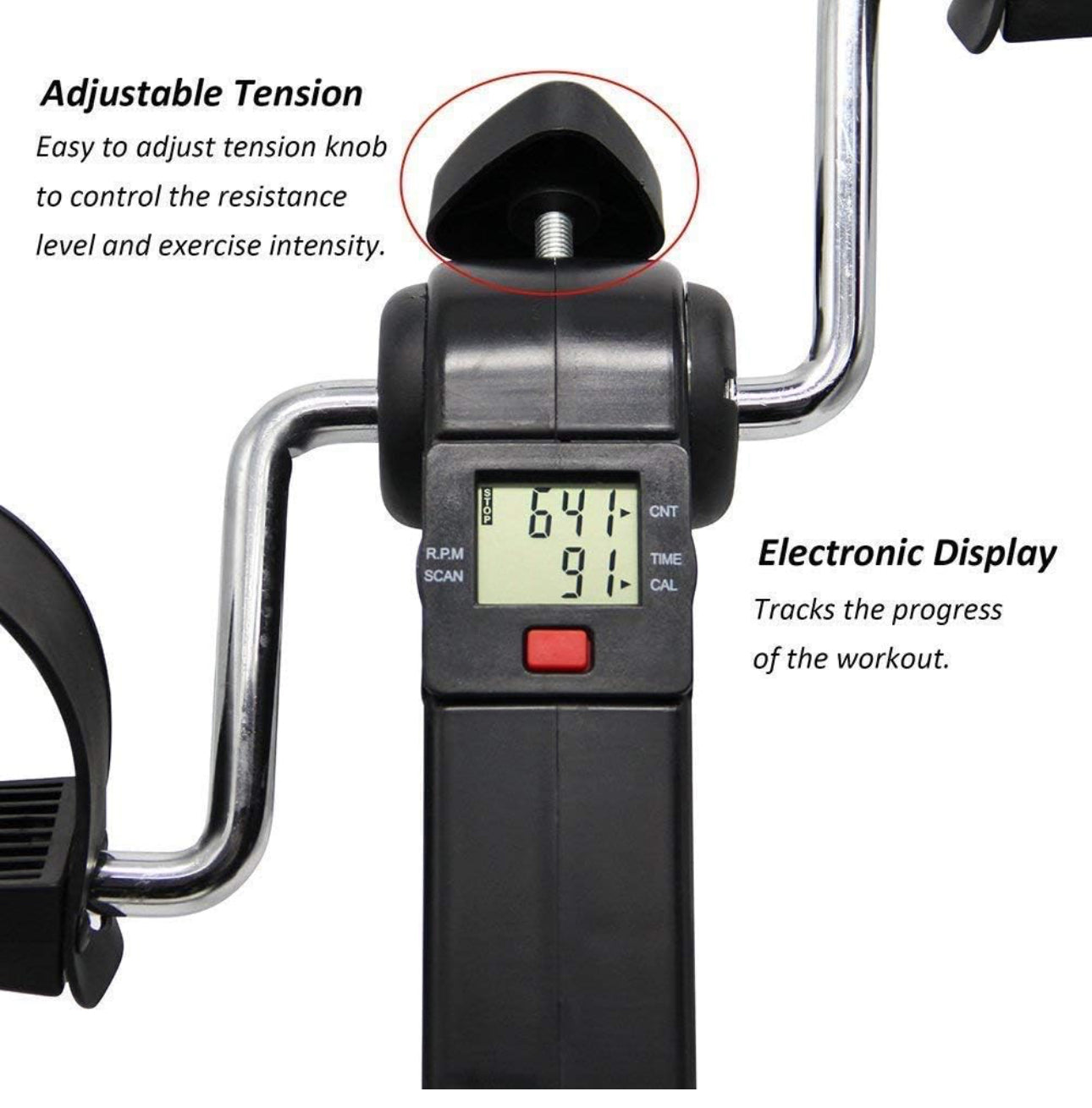 Portable Arm and Leg Foldable Pedal Exerciser Machine with Display