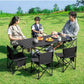 MHome Foldable Outdoor Table & 6 Chairs – Portable Camping, Picnic & Backyard Set