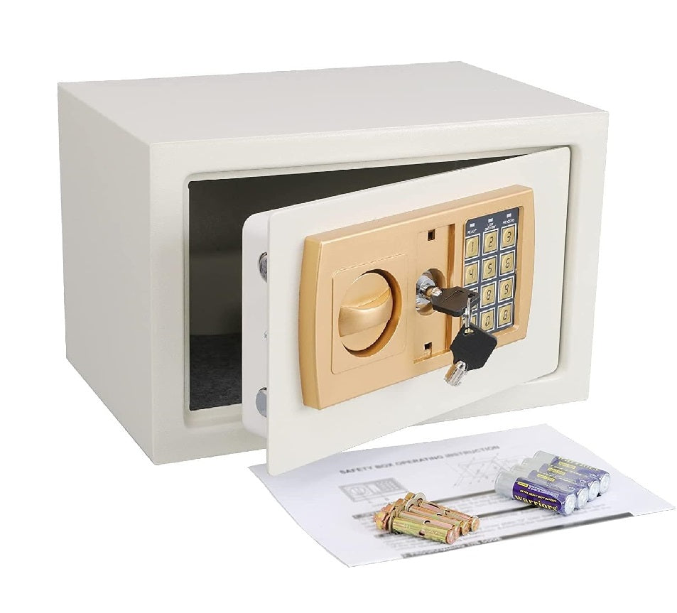 Mini Safe with Key & Combination Lock 20E- Various Colours