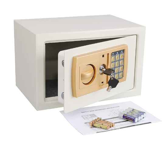 Mini Safe with Key & Combination Lock 20E- Various Colours