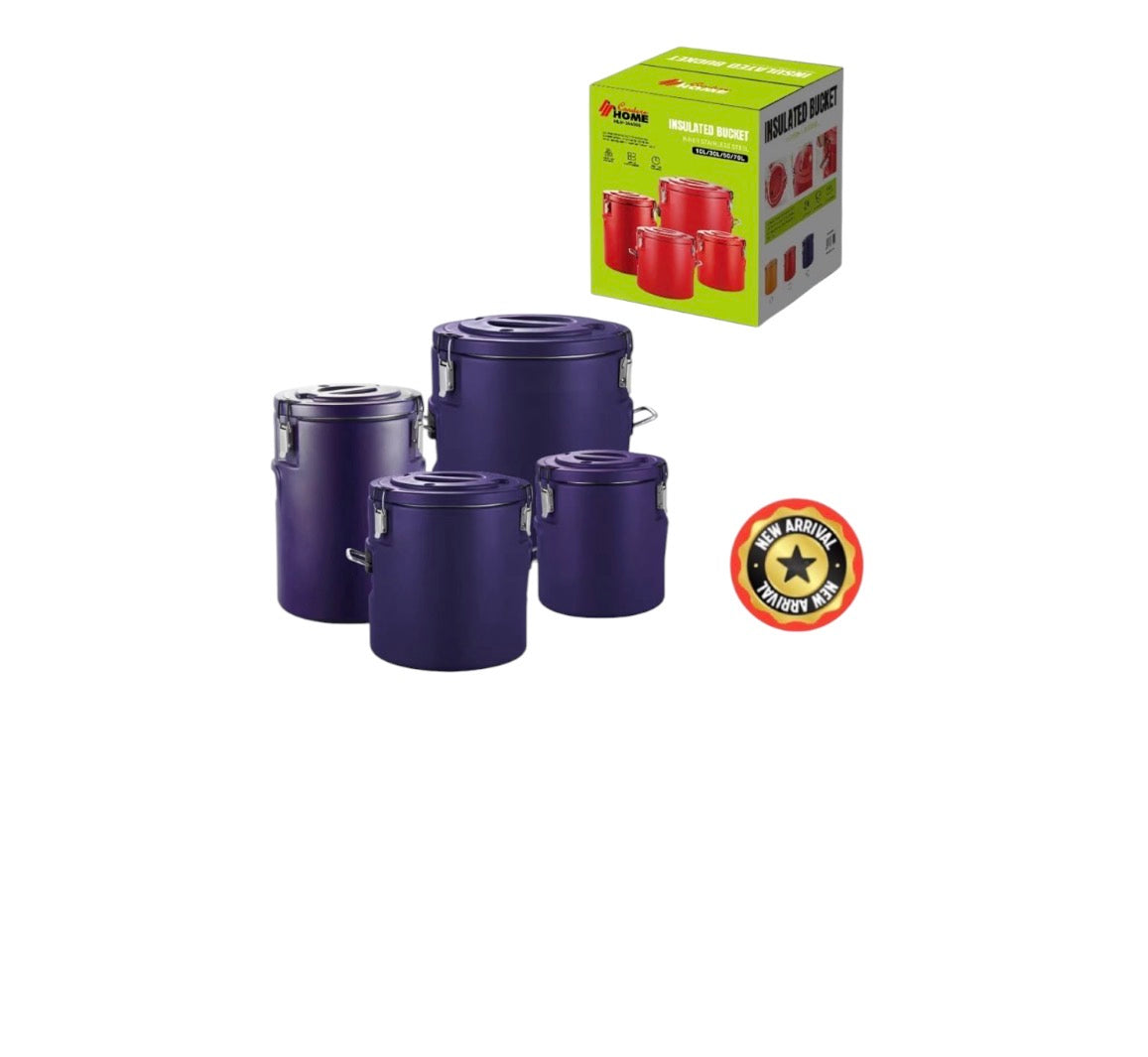 MHome Insulated Bucket/Food Warmer & Cooler  4pc Set - Various Colours