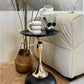 MFurn Small Round End Table – Modern Metal Pedestal Side Table for Living Spaces