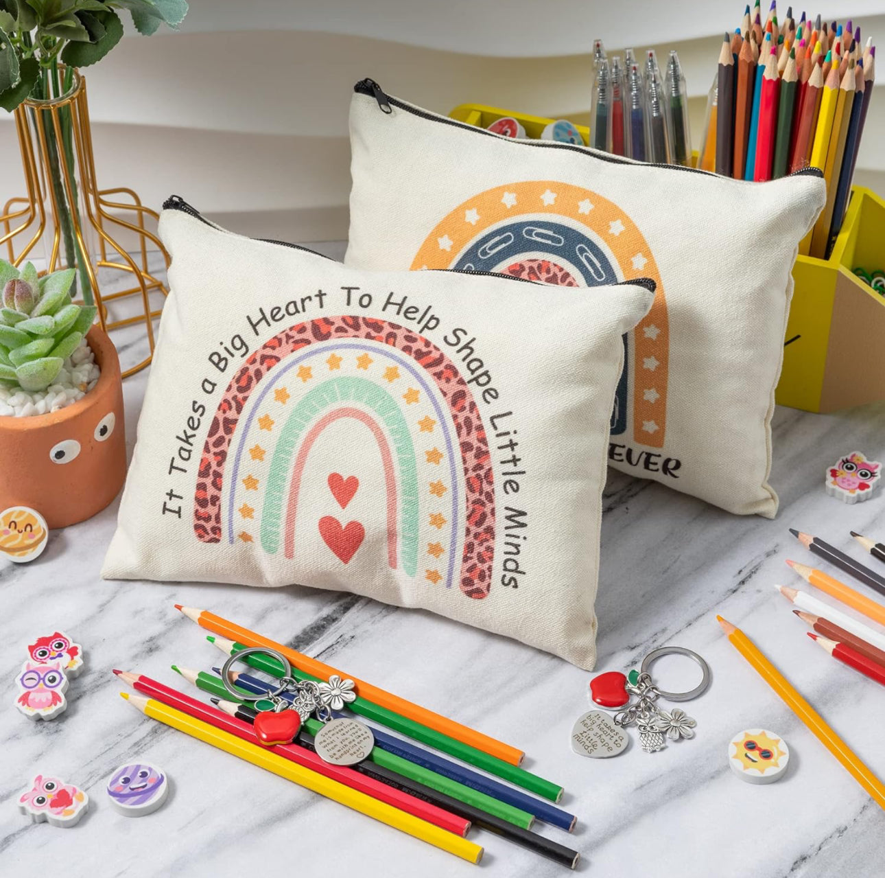 Teacher Appreciation Gifts Set,Teacher Key Chains/Key Ring Thank You Gifts for Teacher