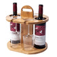 MHome Countertop Bamboo Wine Glass Rack – Holds 4 Glasses & 2 Bottles