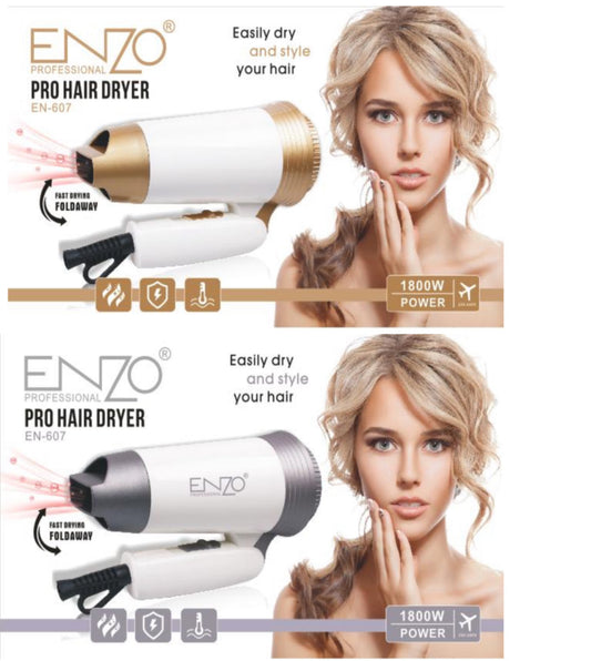 ENZO Pro Hair Dryer Travel Foldable- 1800w