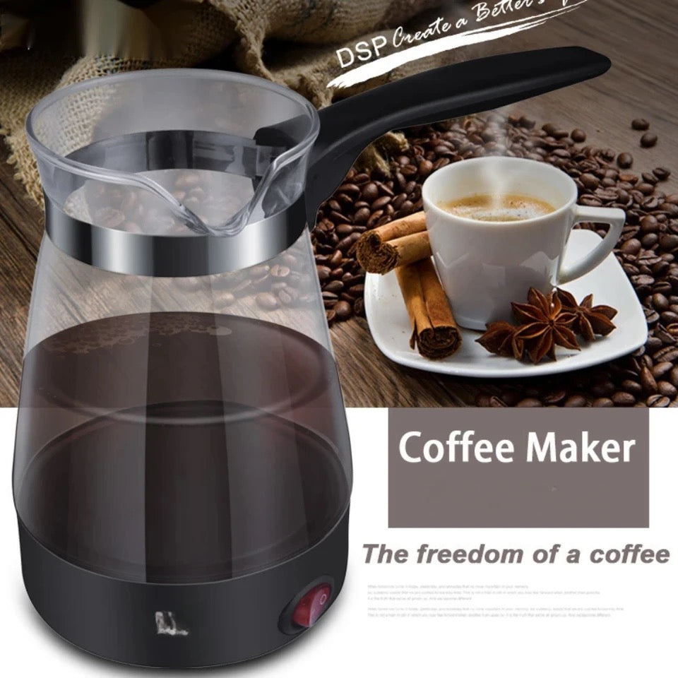 RAF R.128 Electric Glass  0.5L Turkish Coffee Pot 600W - Portable Arabic Coffee Kettle