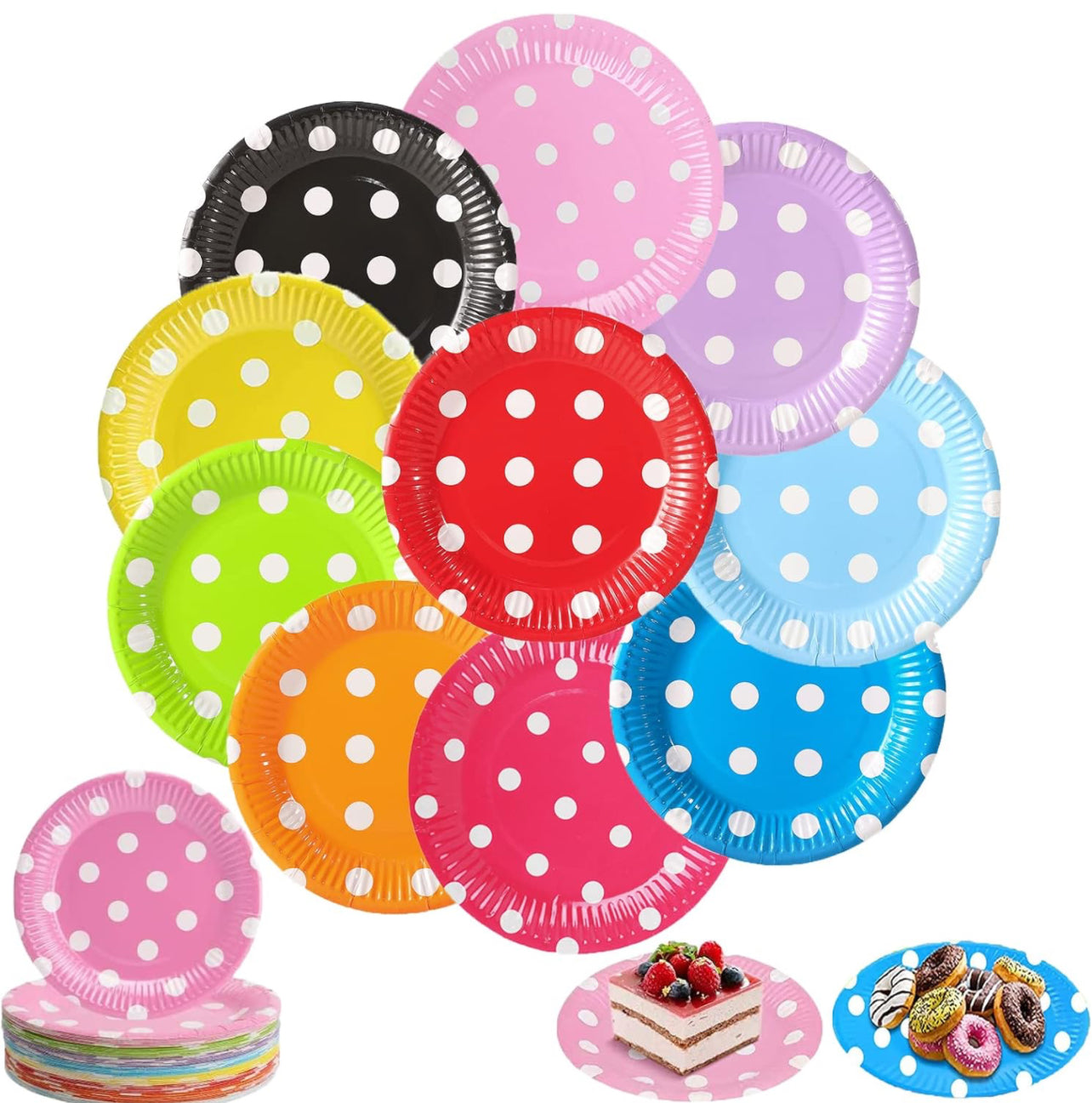 Polka DOT Party Paper Plate 9" - Purple (10 Plates)